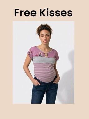 Free Kisses Women’s Maternity Shirt Size Medium NWT